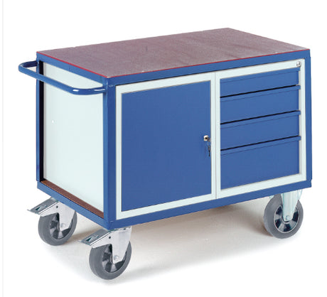 ROLLCART Schwerlast-Werkstattwagen mit Schrank und Schubladen, 1000 kg Tragkraft, 07-4307/S