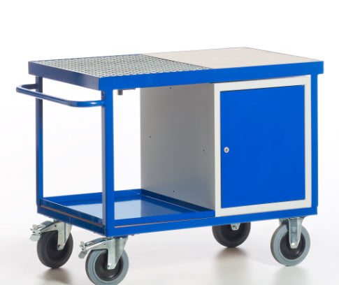 ROLLCART Umwelt-Werkstattwagen mit Stahlschrank, 600 kg Tragkraft, 07-4312