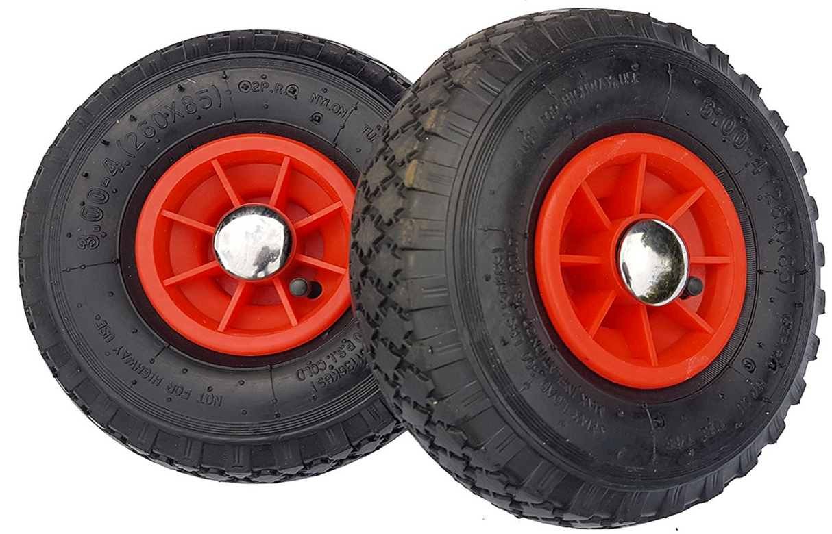 Frosal Ersatzrad Luftrad mit Radkappe Nabe 20mm / 75mm für Bollerwagen – Rad und Achsstopfen für Sac 2 Stück