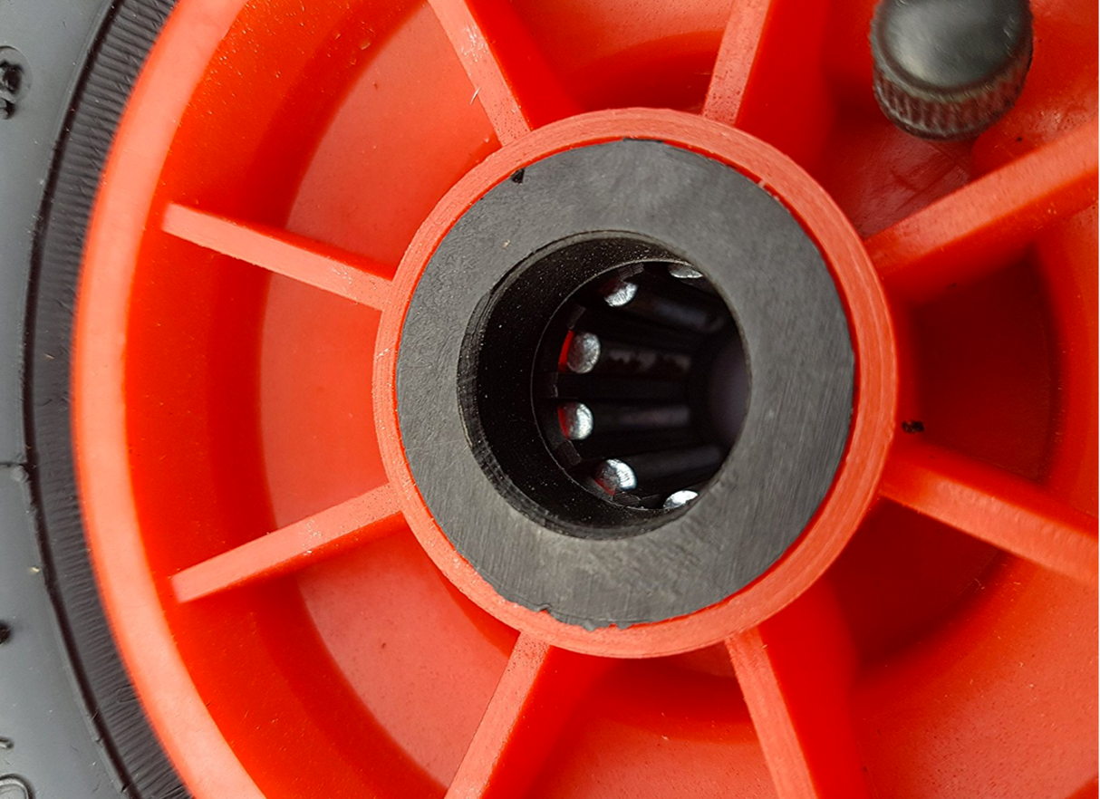 Frosal Ersatzrad Luftrad mit Radkappe Nabe 20mm / 75mm für Bollerwagen – Rad und Achsstopfen für Sac