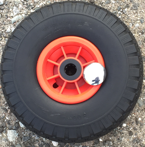 Frosal Ersatzrad Luftrad mit Radkappe Nabe 20mm / 75mm für Bollerwagen – Rad und Achsstopfen für Sac