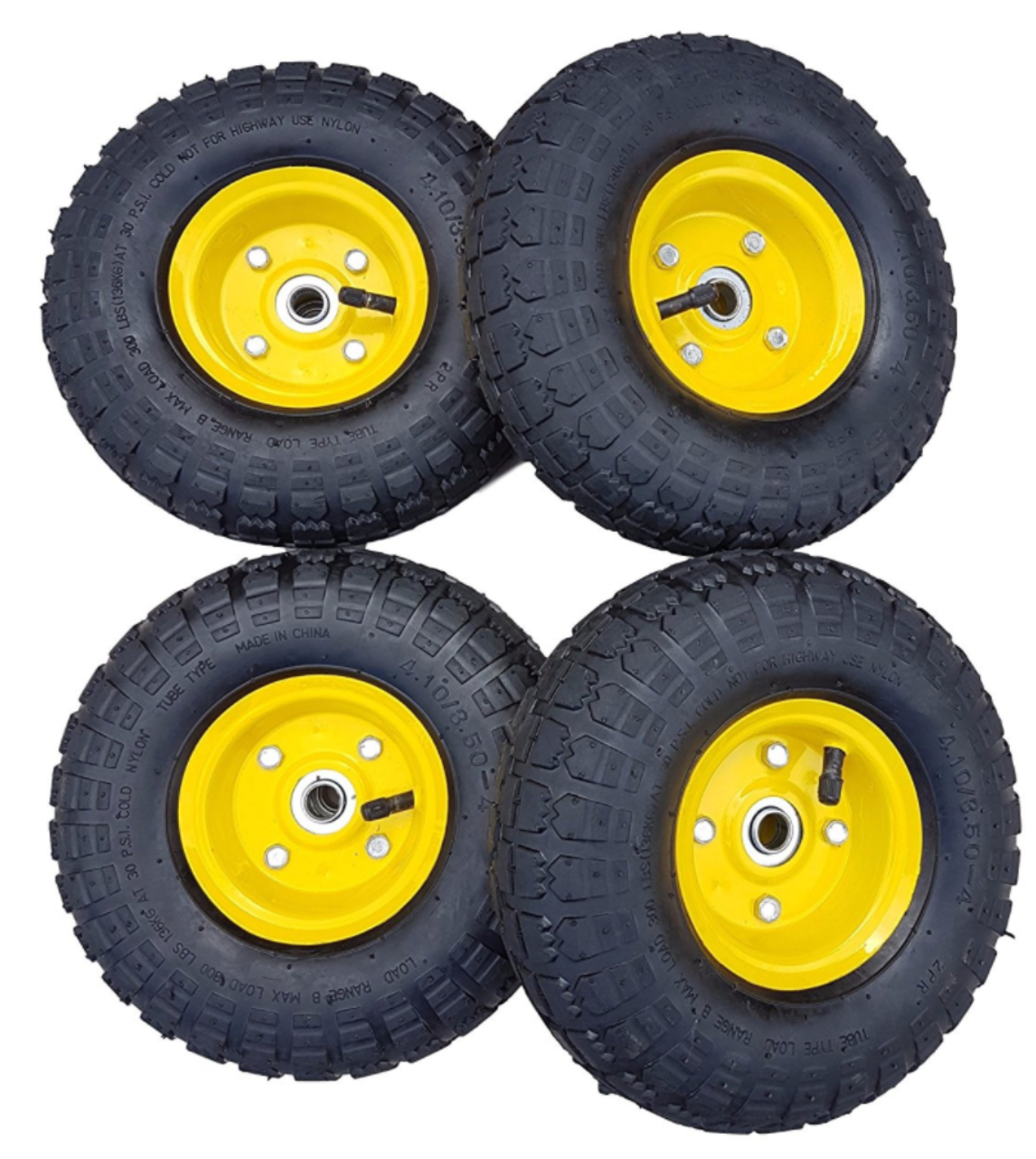 FROSAL Ersatzrad Transportwagen 16 mm Achse Gelb 4.10 / 3,50 - 4 4 Stück