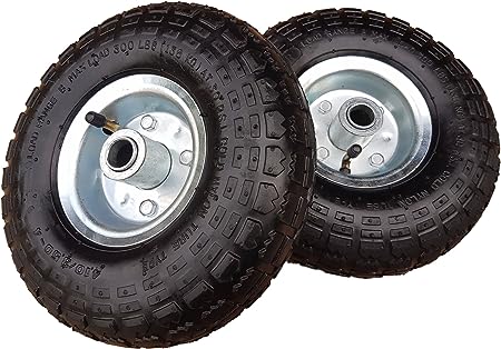 2 x FROSAL Luftrad Stahlfelge Silber | Rad Bollerwagen & Sackkarre | Ersatzrad | 20 mm Achse | Rolle