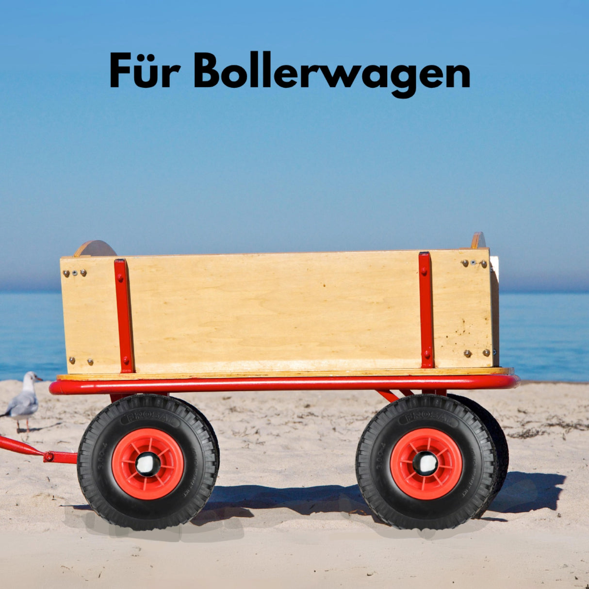 Frosal PU Ersatzrad mit Radkappe Nabe 20mm/75mm Bollerwagen – Rad und Achsstopfen Sackkarre pannensi