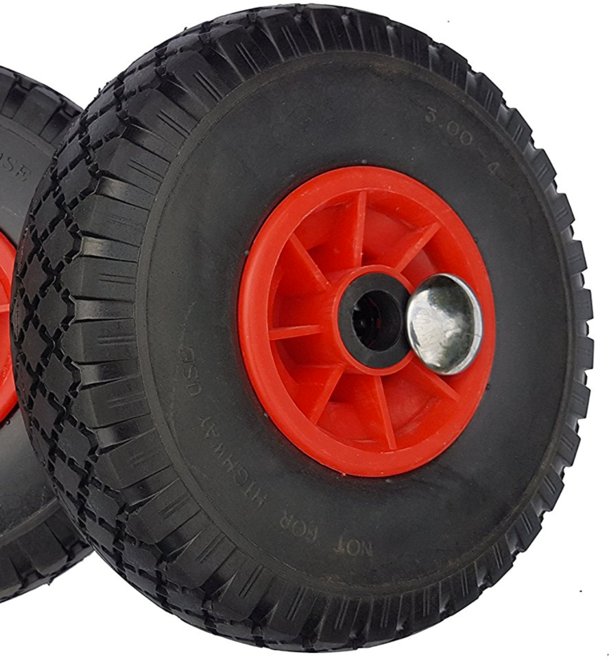 FROSAL Ersatzrad mit Achsstopfen - PU Rad Nabe 25mm/75mm für Bollerwagen oder Sackkarre pannensicher 1 Stück