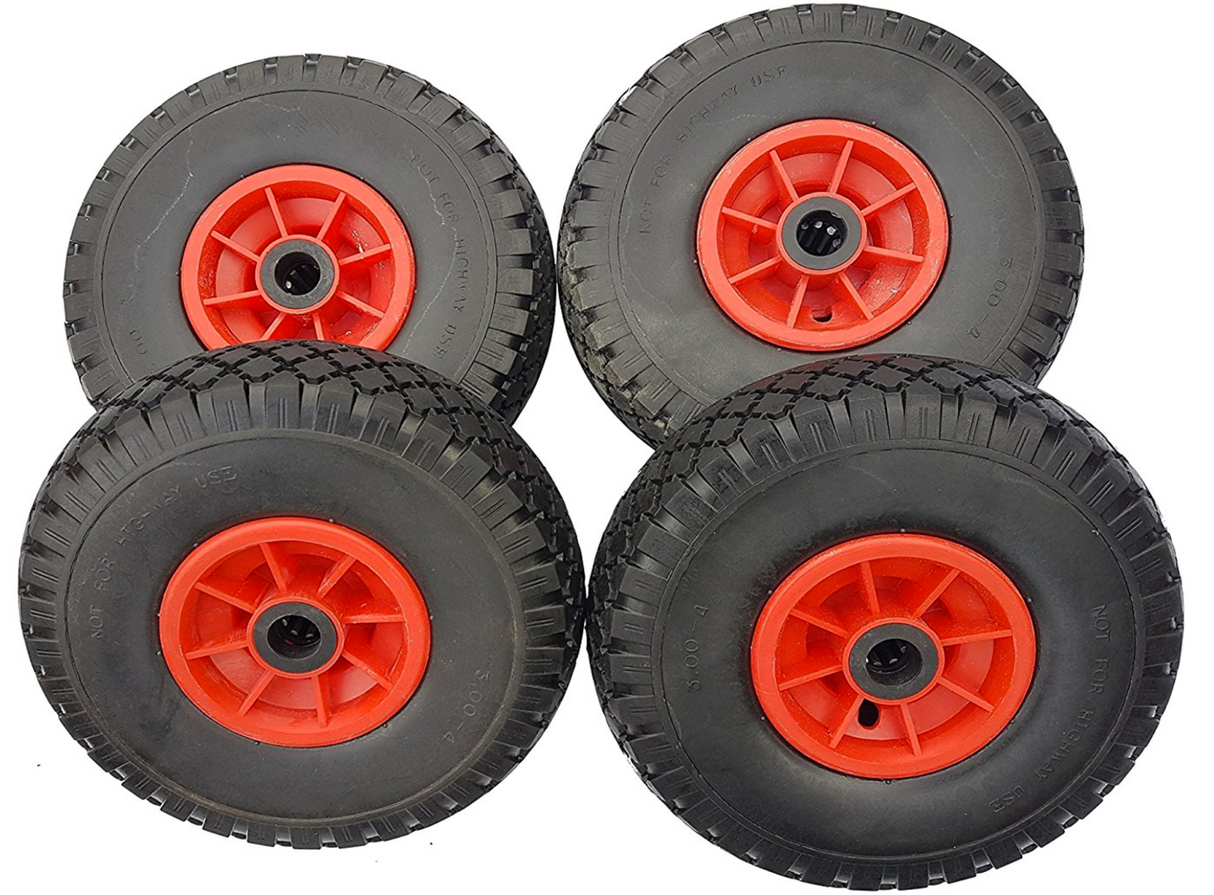 FROSAL Ersatzrad - PU Rad Nabe 25mm/75mm für Bollerwagen oder Sackkarre pannensicher 4 Stück