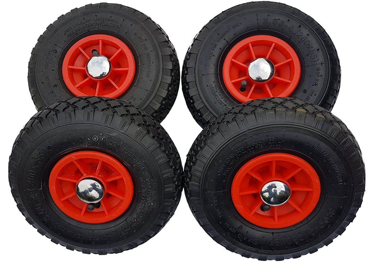 FROSAL Ersatzrad Nabe 25mm/75mm - Rad für Bollerwagen oder Sackkarre mit Achsstopfen 4 Stück