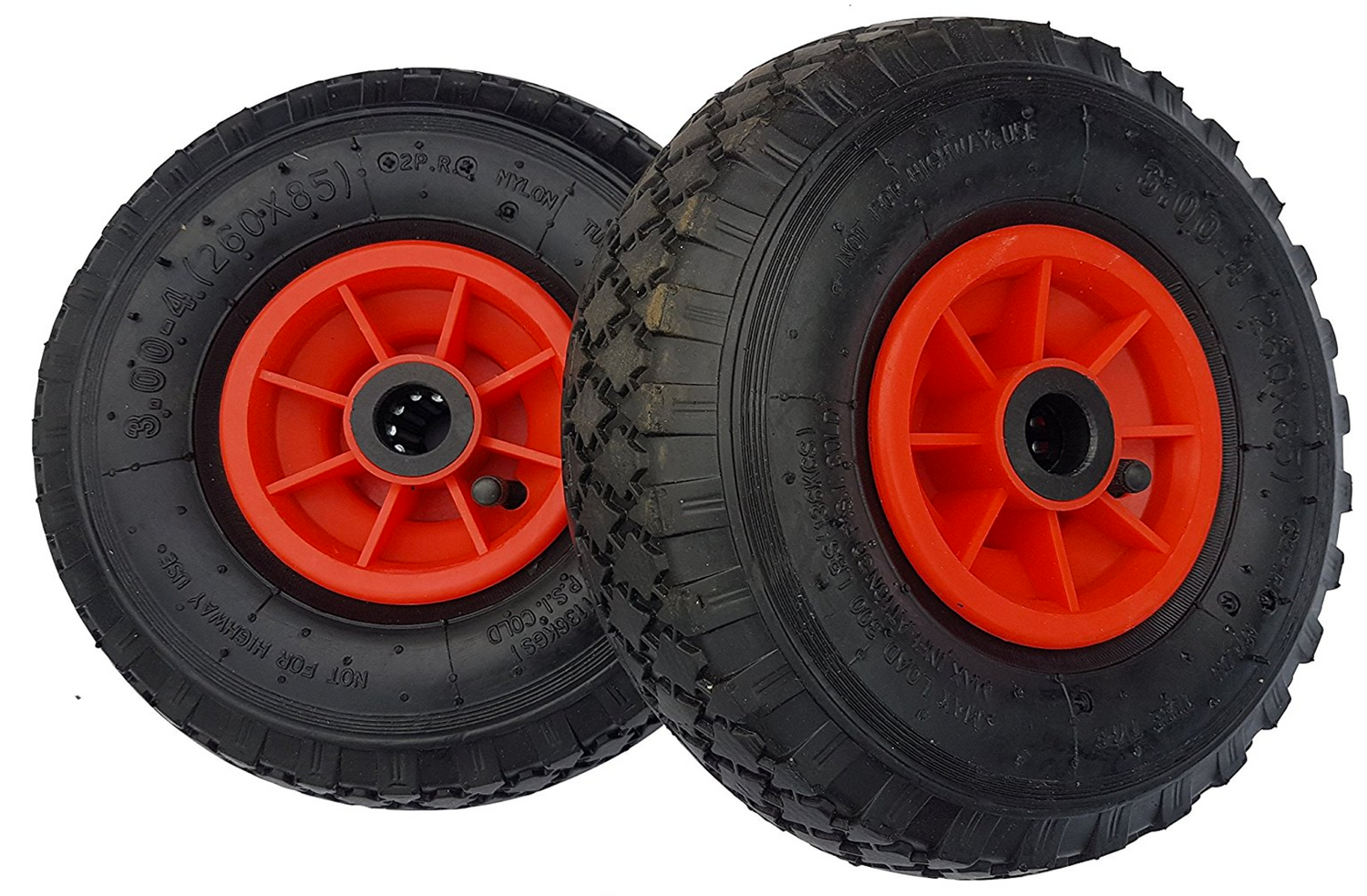 FROSAL Ersatzrad Nabe 25mm/75mm - Rad für Bollerwagen oder Sackkarre Luftrad 2 Stück