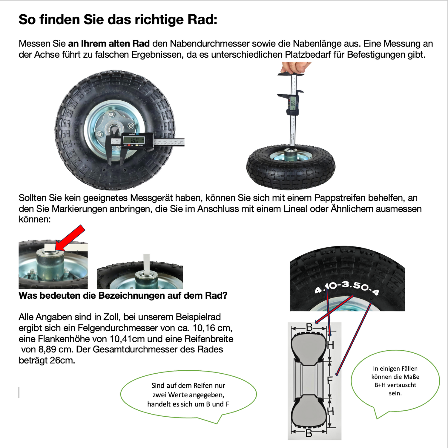FROSAL Ersatzrad Nabe 25mm/75mm - Rad für Bollerwagen oder Sackkarre Luftrad