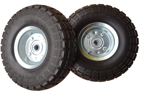 Frosal Ersatzrad pannensicher Transportwagen 16 mm Achse Silber 4.10 / 3,50 - 4 2 Stück