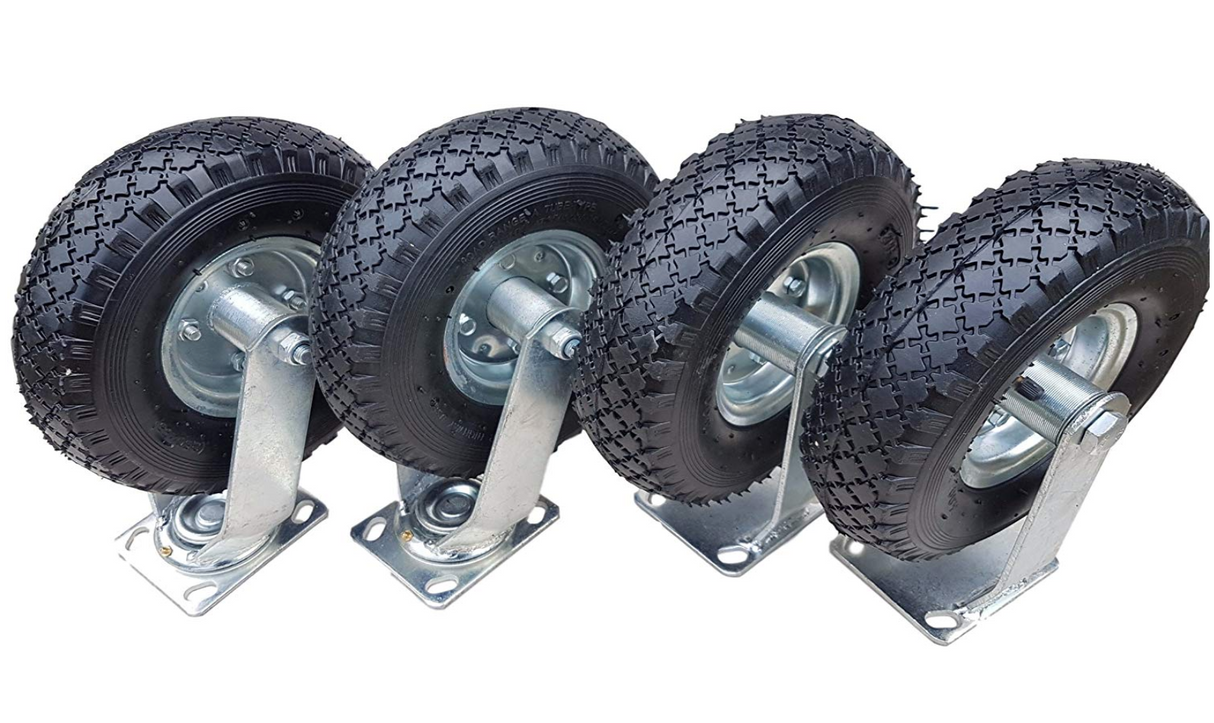 2 x Frosal Bockrolle + 2 x Lenkrolle Set Ø 260 x 85 mm | 3.00-4 Rad als 4-tlg. Set | Luftrad