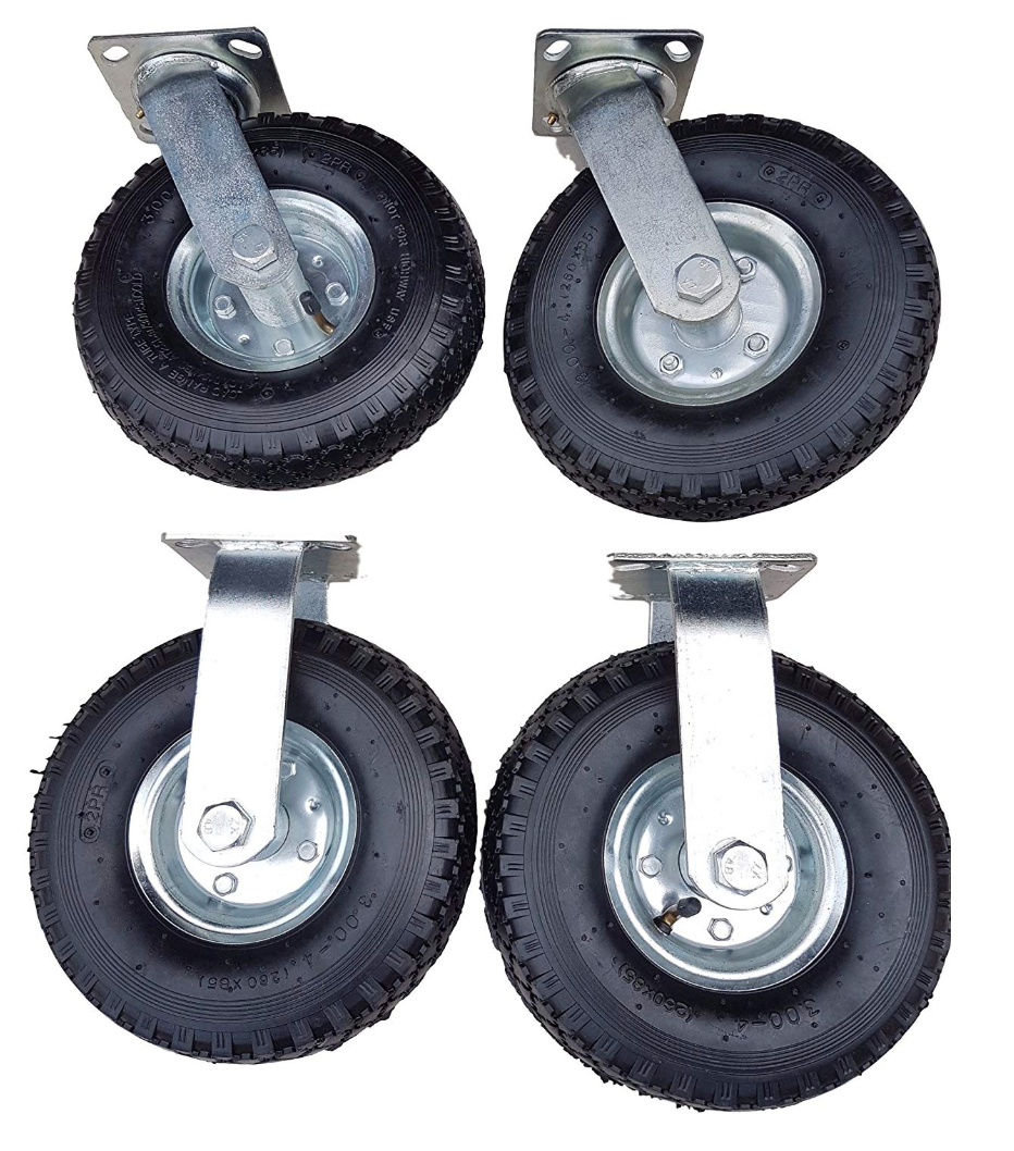 2 x Frosal Bockrolle + 2 x Lenkrolle Set Ø 260 x 85 mm | 3.00-4 Rad als 4-tlg. Set | Luftrad