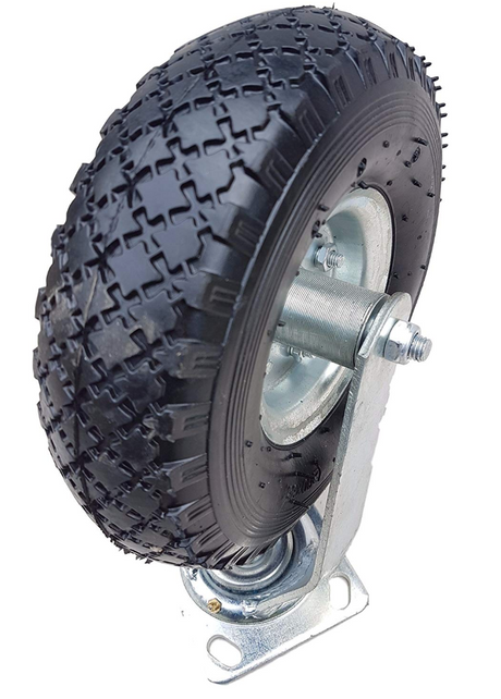 FROSAL Lenkrolle Ø 260 x 85 mm | 3.00-4 Rad | Luftrad auf Stahlfelge Silber