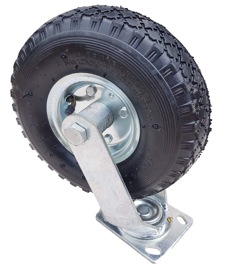 FROSAL Lenkrolle Ø 260 x 85 mm | 3.00-4 Rad | Luftrad auf Stahlfelge Silber