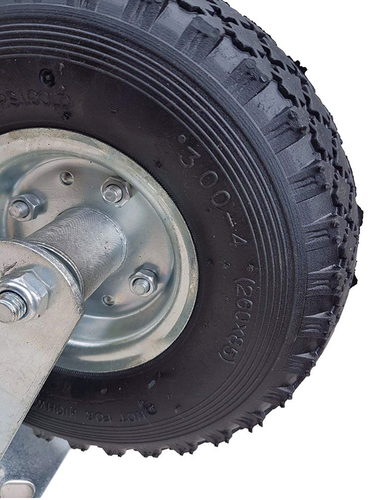 FROSAL Bockrolle Ø 260 x 85 mm | 3.00-4 Rad | Luftrad auf Stahlfelge Silber