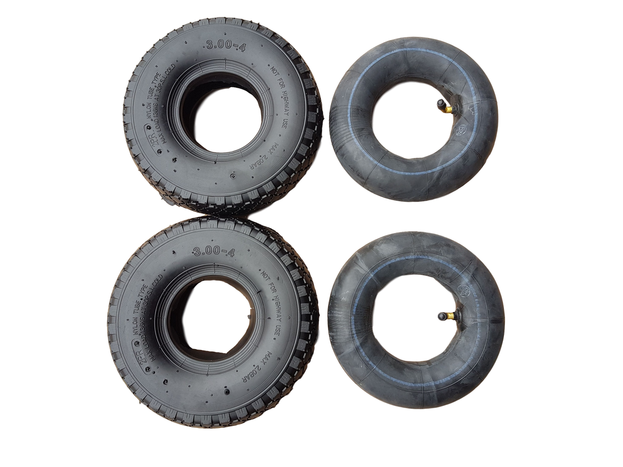 FROSAL Mantel Bollerwagen/Sackkarre 3.00-4 / + Schlauch 90 Grad 2er Set