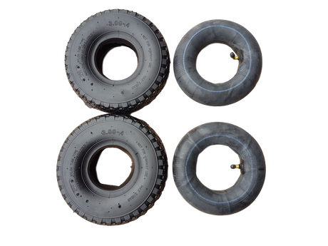 FROSAL Mantel Bollerwagen/Sackkarre 3.00-4 / + Schlauch 90 Grad 2er Set