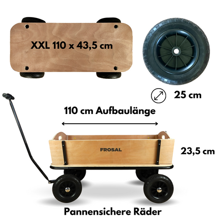 FROSAL Bollerwagen Jörn XXL 110 cm lang