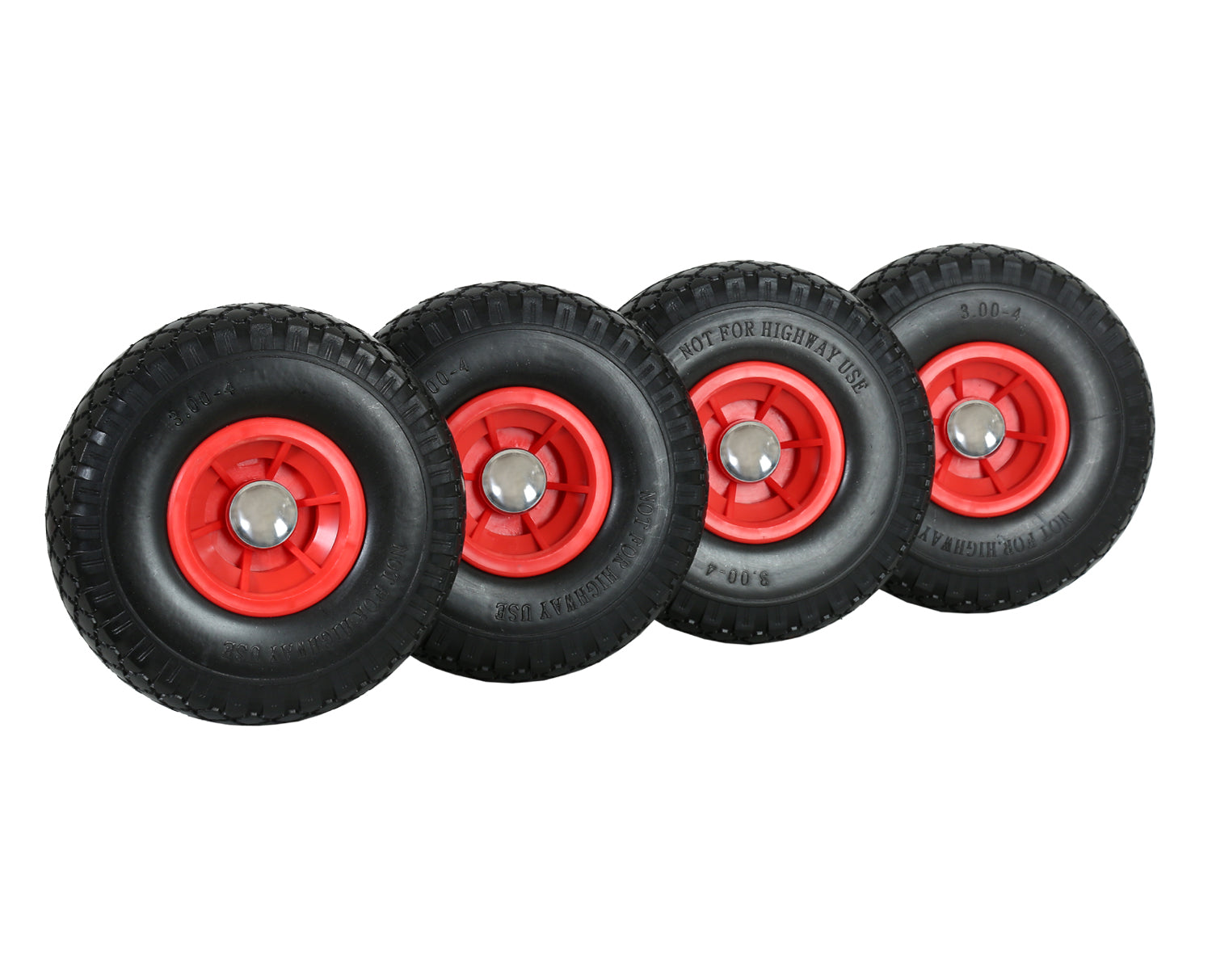 FROSAL Ersatzrad - PU Rad Nabe 20mm/60mm für Bollerwagen oder Sackkarre pannensicher inkl. Radbefest 4 Stück