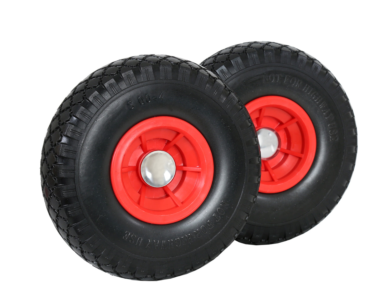 FROSAL Ersatzrad - PU Rad Nabe 20mm/60mm für Bollerwagen oder Sackkarre pannensicher inkl. Radbefest 2 Stück