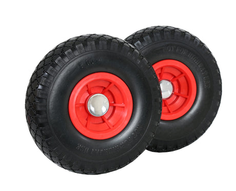 FROSAL Ersatzrad - PU Rad Nabe 20mm/60mm für Bollerwagen oder Sackkarre pannensicher inkl. Radbefest 2 Stück