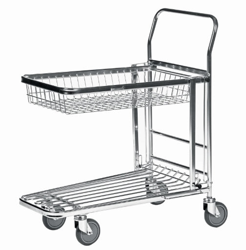 ROLLCART C&C Wagen mit zwei Ladeflächen mit Drahtkorb 13-1660