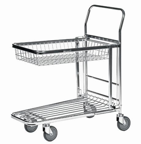 ROLLCART C&C Wagen mit zwei Ladeflächen mit Drahtkorb 13-1660