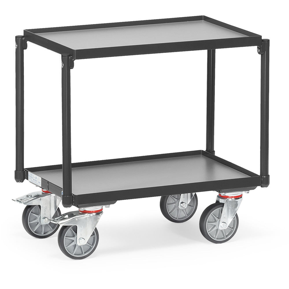 Fetra 13540 7016 Etagen-Roller "GREY EDITION" 250 kg, mit zwei Böden aus Holz, mit Rand