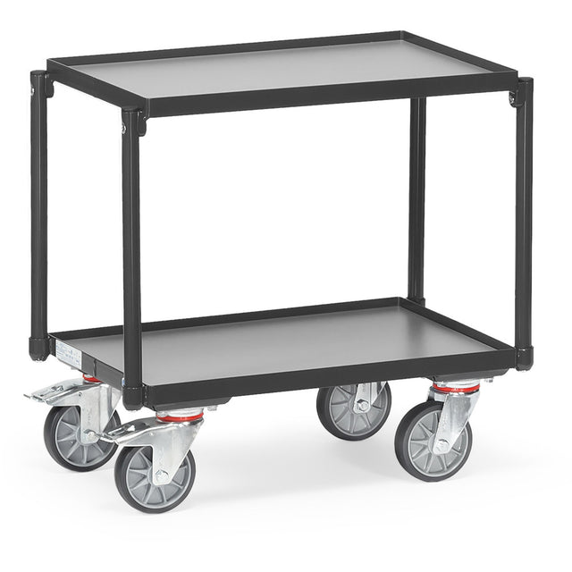 Fetra 13540 7016 Etagen-Roller "GREY EDITION" 250 kg, mit zwei Böden aus Holz, mit Rand