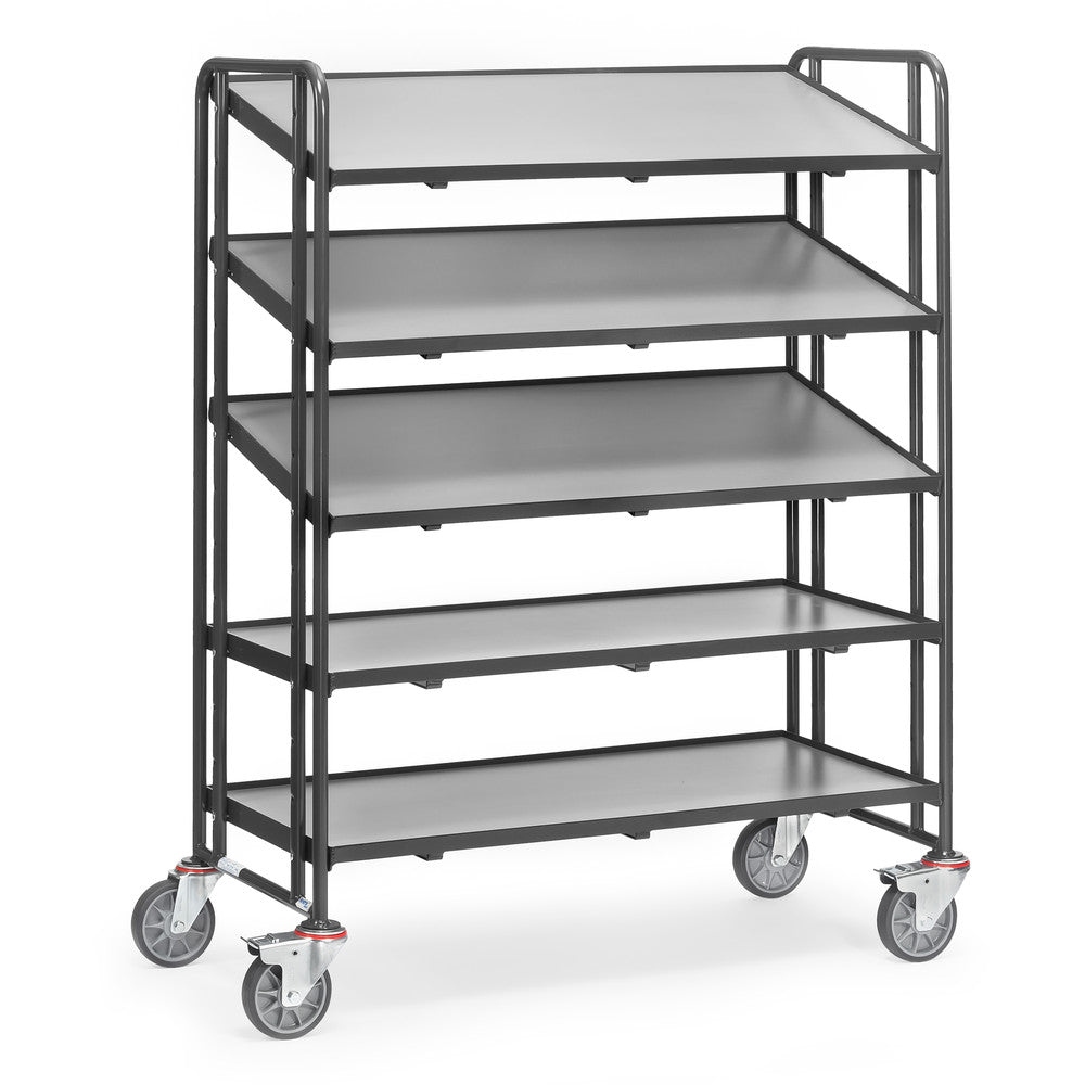 Fetra 1384 7016 Eurokastenwagen "GREY EDITION" 300 kg, mit fünf Etagenrahmen aus Holz, Rand