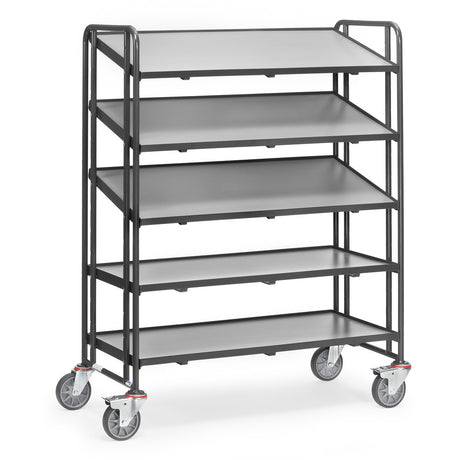 Fetra 1384 7016 Eurokastenwagen "GREY EDITION" 300 kg, mit fünf Etagenrahmen aus Holz, Rand