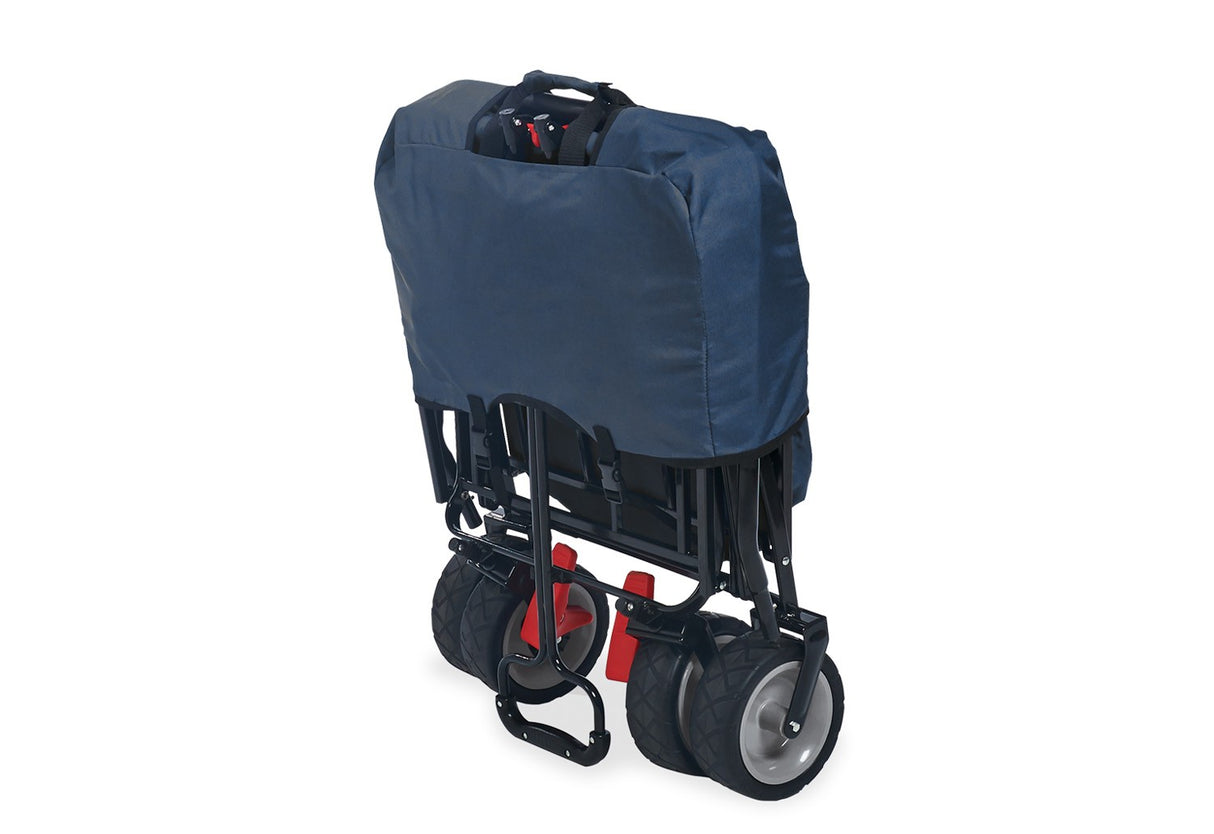 Bollerwagen klappbar Paxi dlx Comfort mit Bremse, marineblau