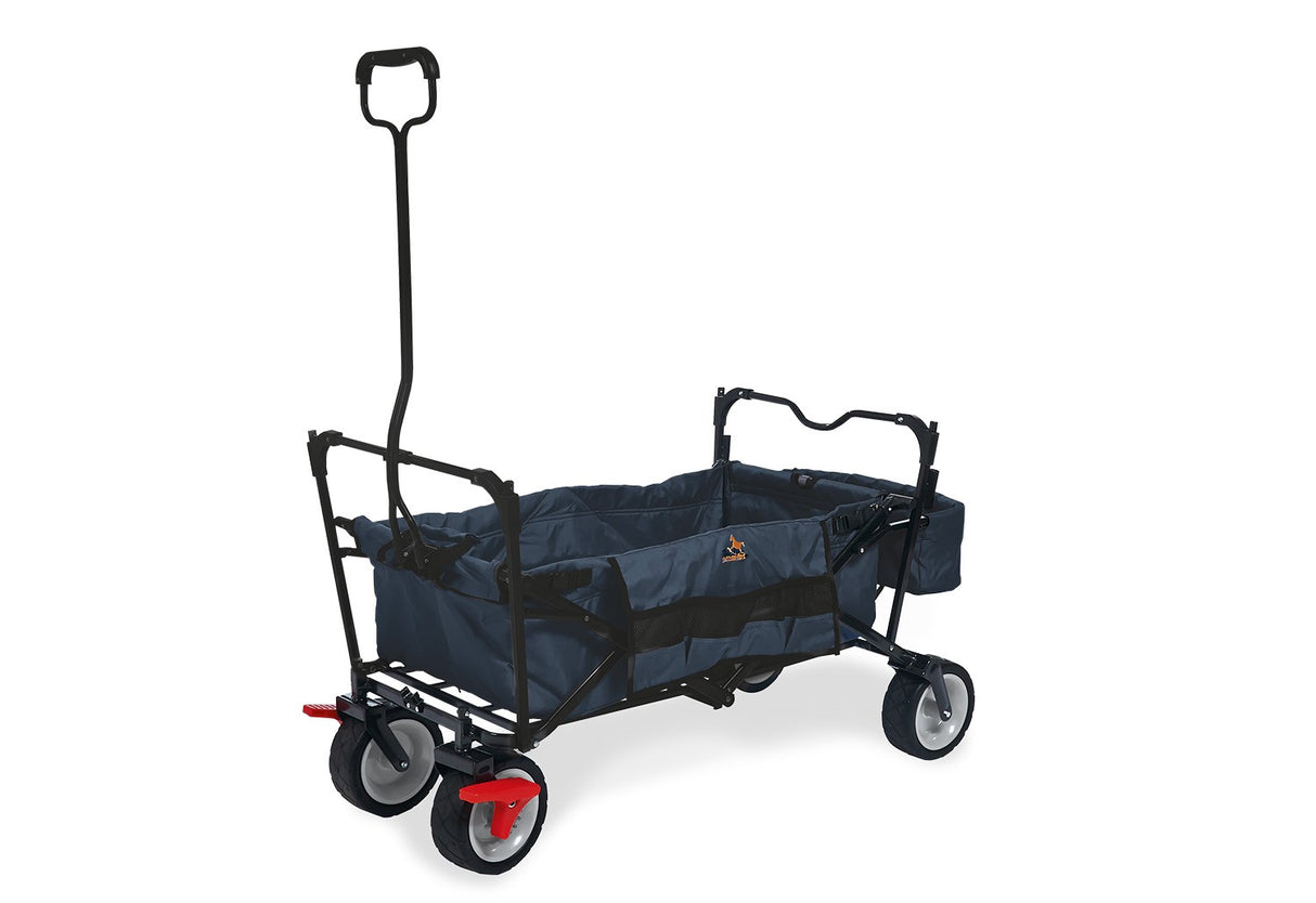 Bollerwagen klappbar Paxi dlx Comfort mit Bremse, marineblau