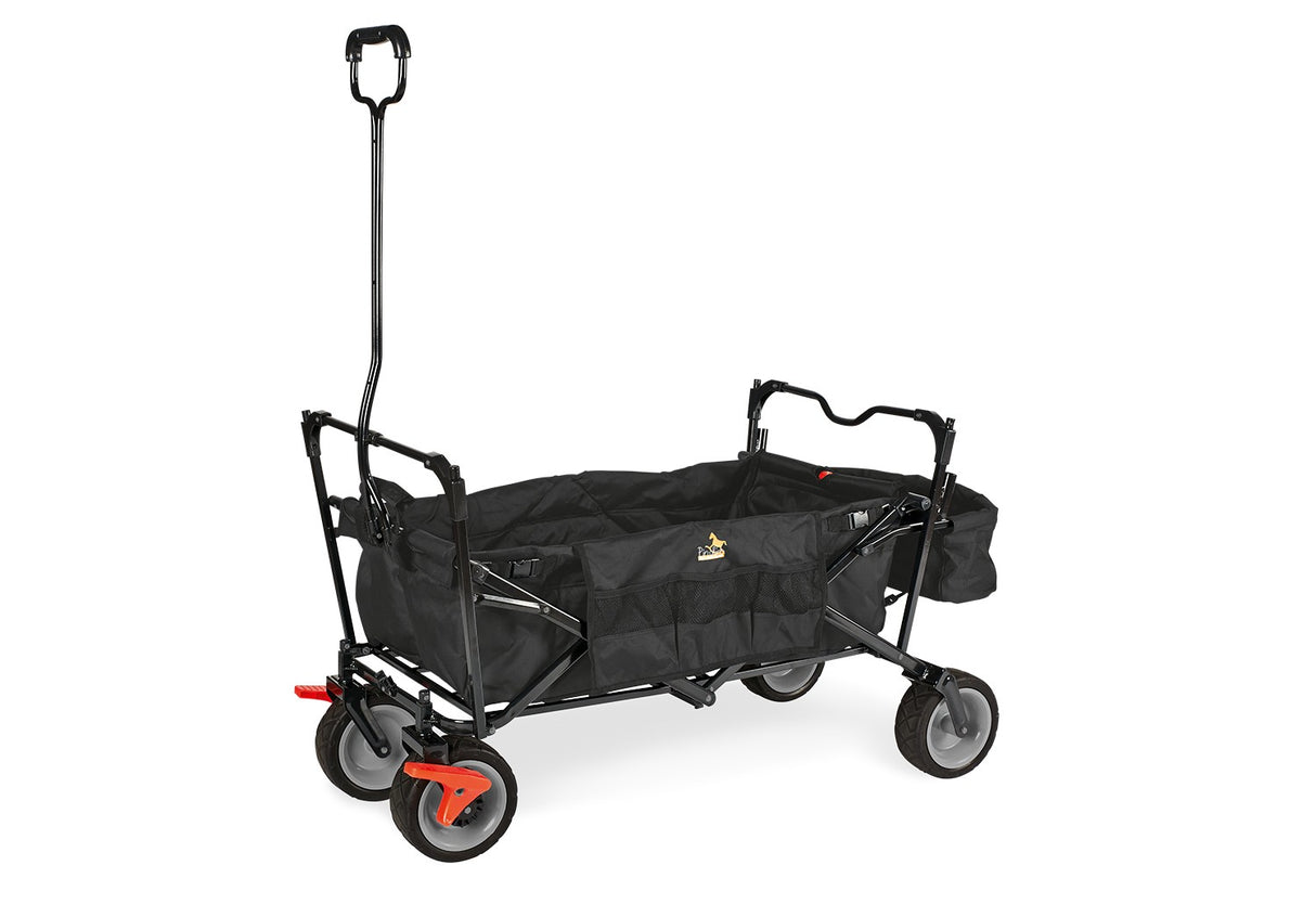 Bollerwagen klappbar Paxi dlx Comfort mit Bremse, schwarz