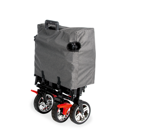 Pinolino faltbarer Bollerwagen 'AddPlus' mit Bremse, Sonnendach - grau meliert