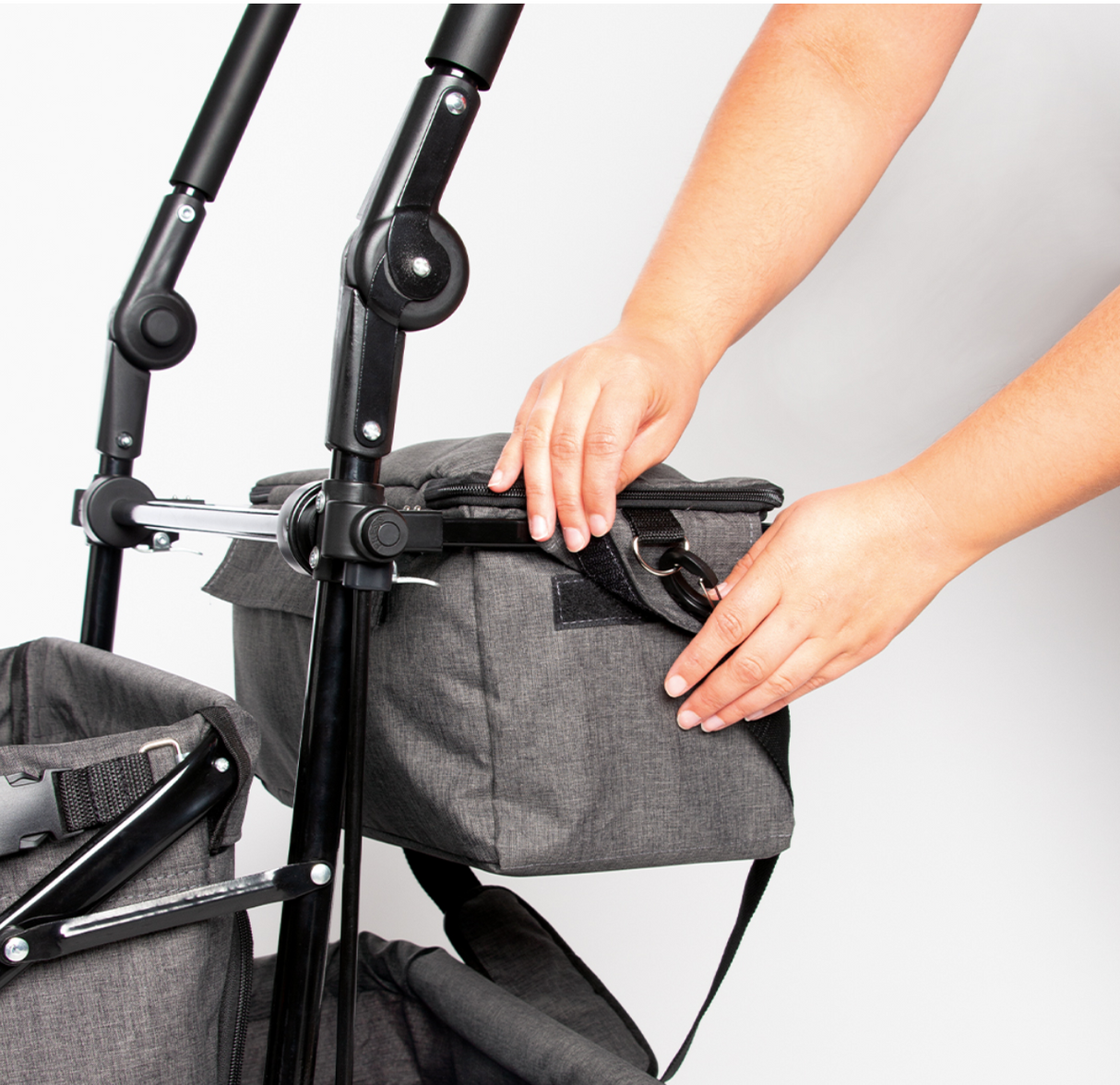 Pinolino faltbarer Bollerwagen 'AddPlus' mit Bremse, Sonnendach - grau meliert