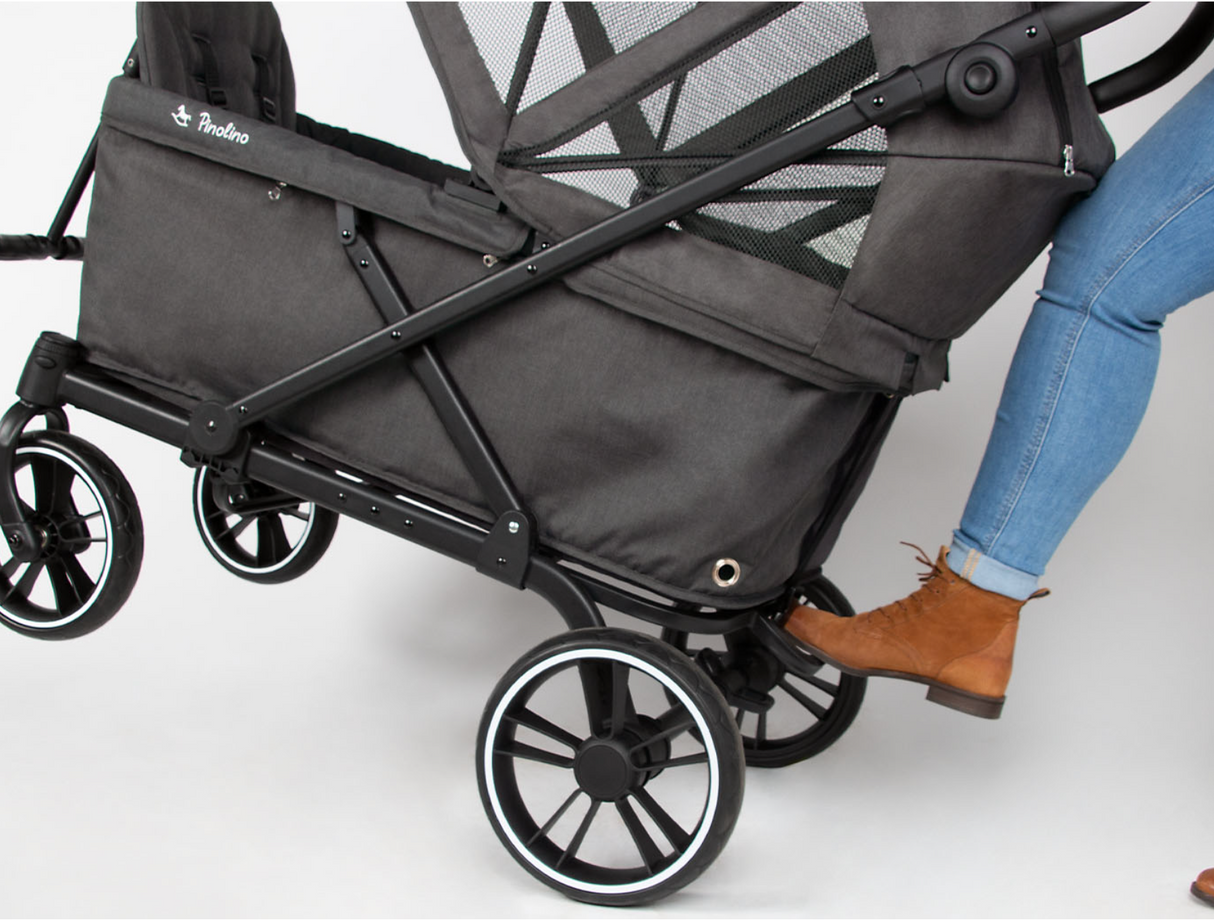 Pinolino faltbarer Bollerwagen 'Cruiser' mit Bremse, Sonnendach - anthrazit