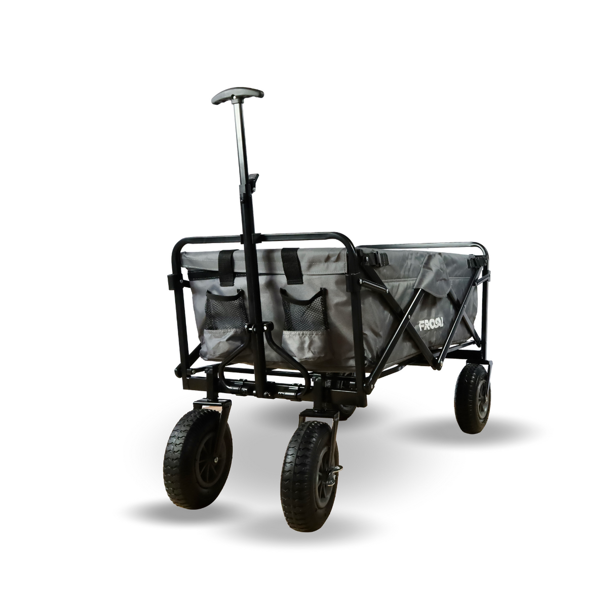 FROSAL Bollerwagen Nick grau faltbar mit Luftreifen Bremse & Dach