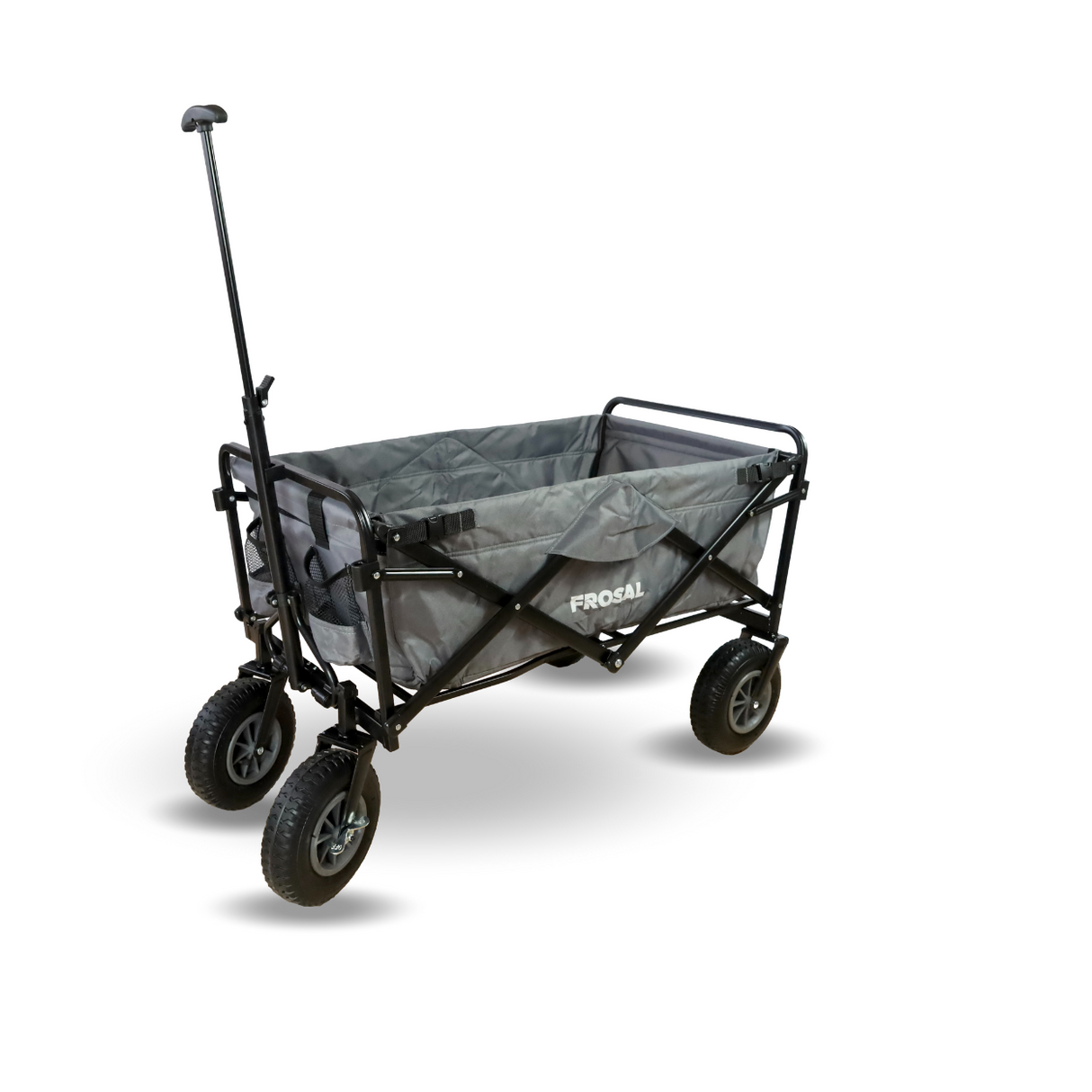 FROSAL Bollerwagen Nick grau faltbar mit Luftreifen Bremse & Dach