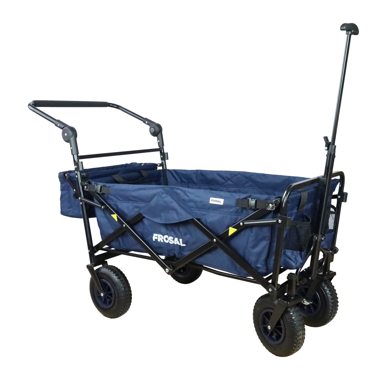 FROSAL Bollerwagen Nick PRO blau faltbar mit Schiebegriff Dach & Bremse
