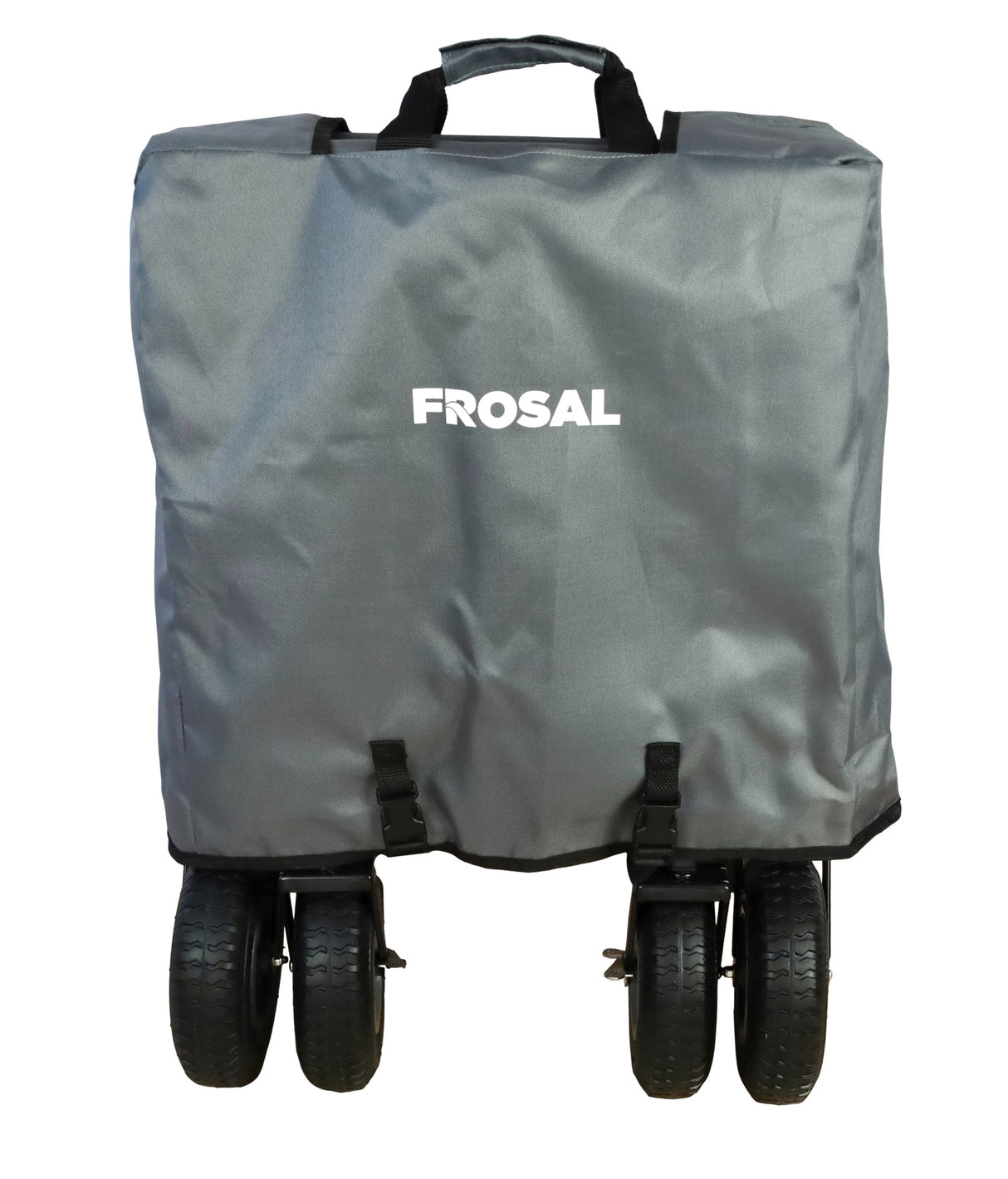 FROSAL Bollerwagen Nick PRO grau faltbar mit Schiebegriff Dach & Bremse