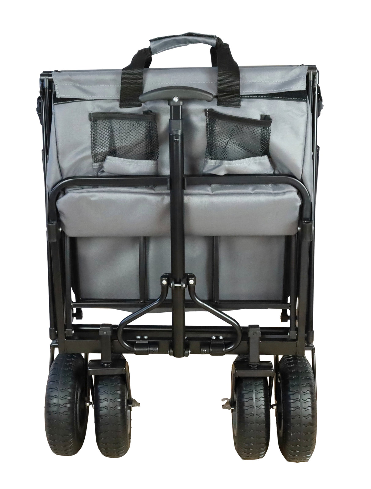 FROSAL Bollerwagen Nick PRO grau faltbar mit Schiebegriff Dach & Bremse