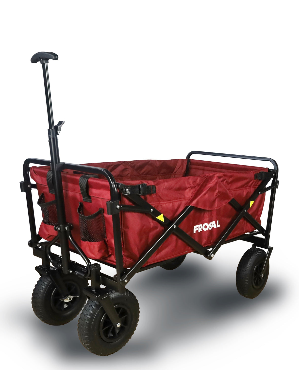 FROSAL Bollerwagen Nick faltbar mit Luftreifen Bremse & Dach rot
