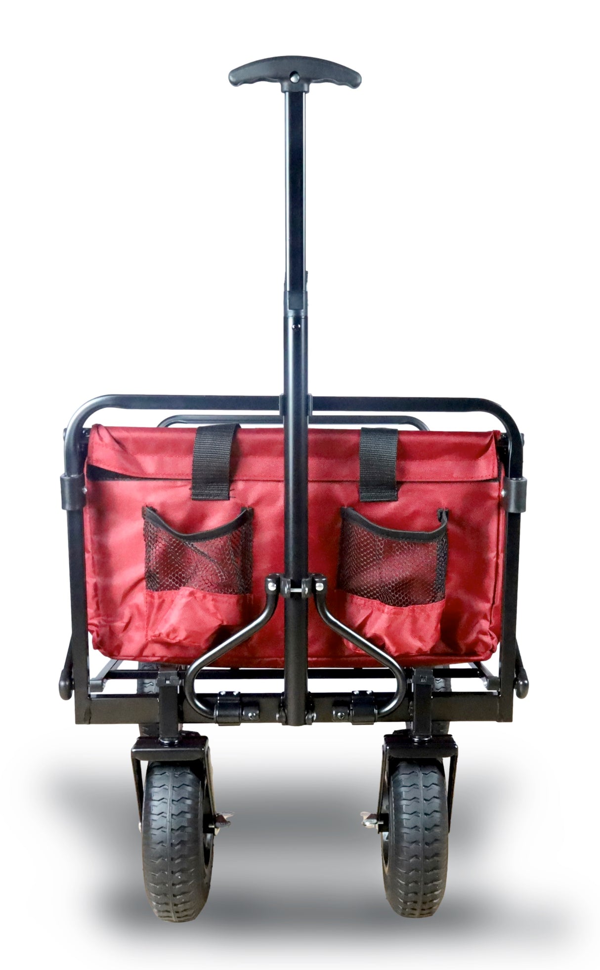 FROSAL Bollerwagen Nick faltbar mit Luftreifen Bremse & Dach rot