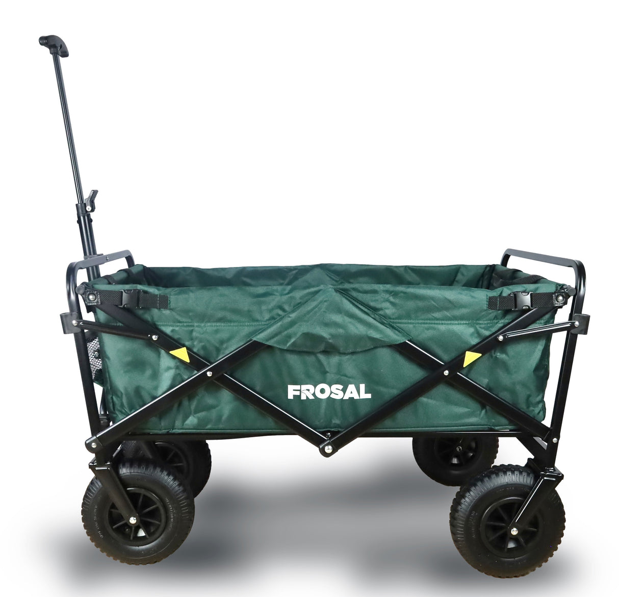 FROSAL Bollerwagen Nick faltbar mit Luftreifen Bremse & Dach grün