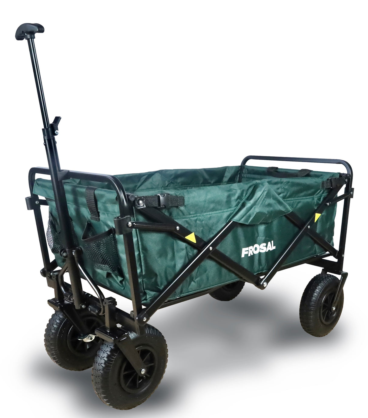 FROSAL Bollerwagen Nick faltbar mit Luftreifen Bremse & Dach grün