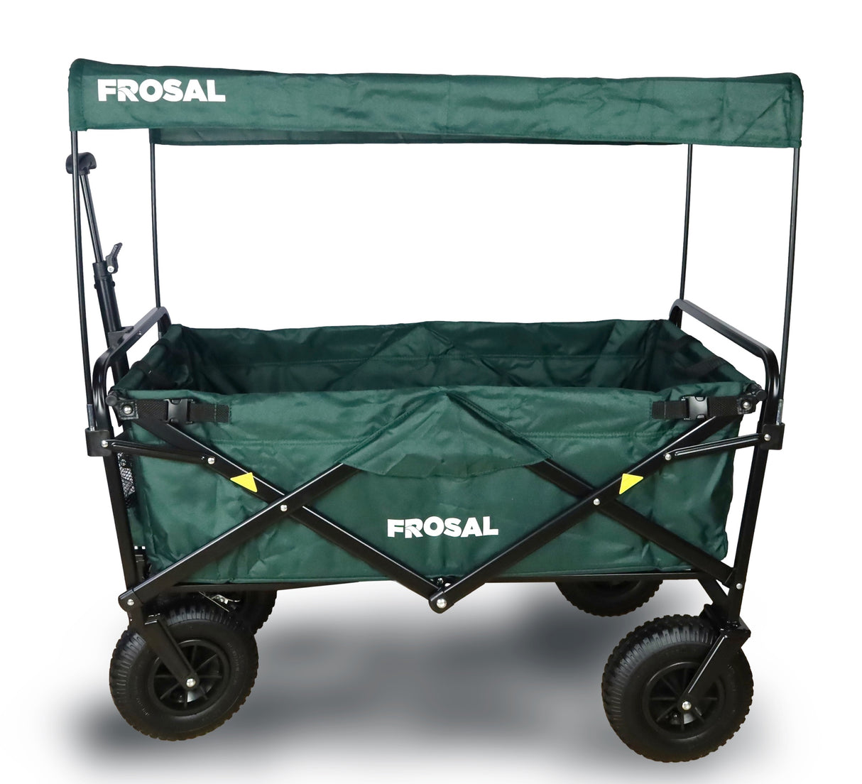 FROSAL Bollerwagen Nick faltbar mit Luftreifen Bremse & Dach grün