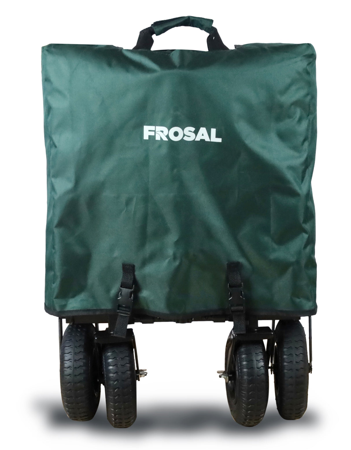 FROSAL Bollerwagen Nick faltbar mit Luftreifen Bremse & Dach grün