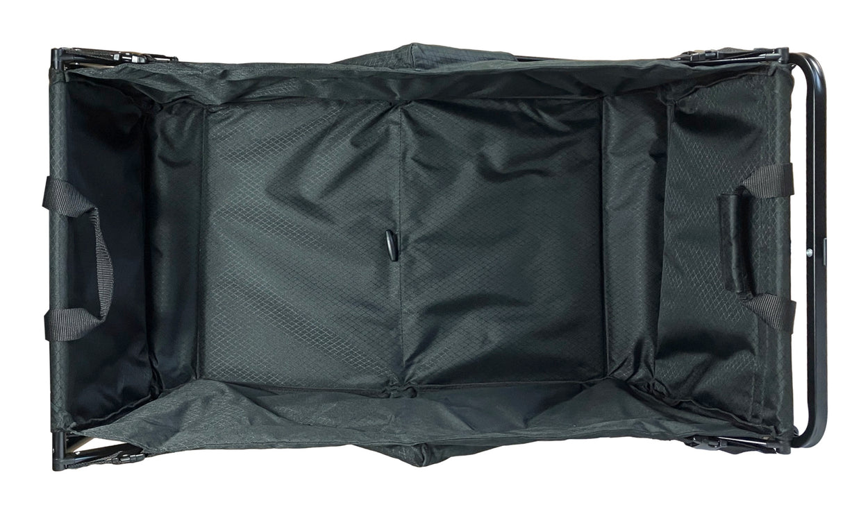 FROSAL Bollerwagen Nick PRO schwarz faltbar mit Schiebegriff Dach & Bremse