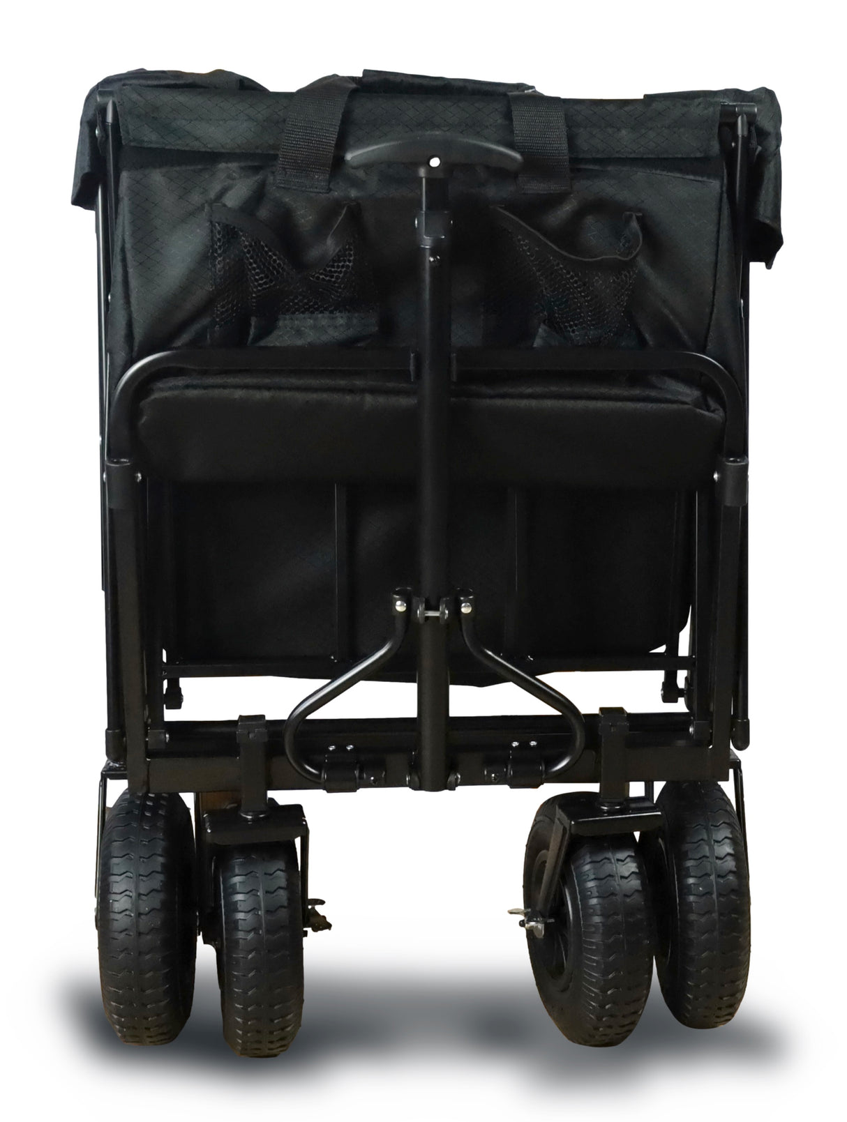 FROSAL Bollerwagen Nick PRO schwarz faltbar mit Schiebegriff Dach & Bremse